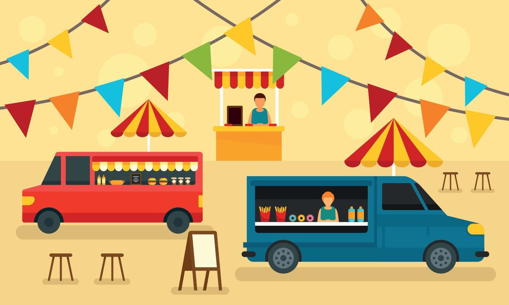 Food festival concept banner, flat style vector