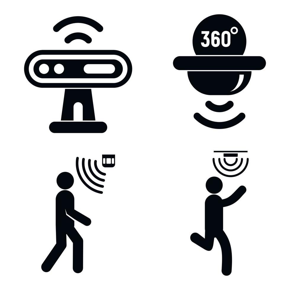 Motion sensor icons set, simple style vector