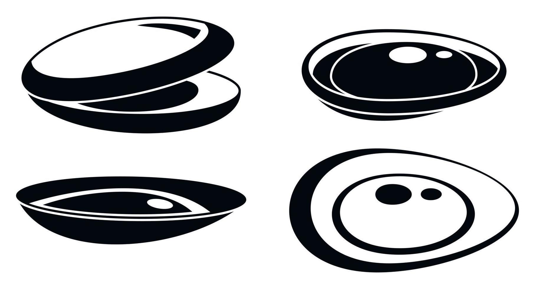 Mussels seafood icons set, simple style vector