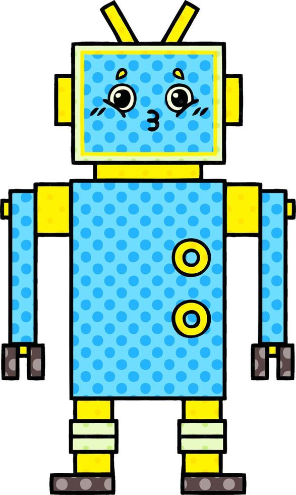 robot de dibujos animados de estilo cómic vector