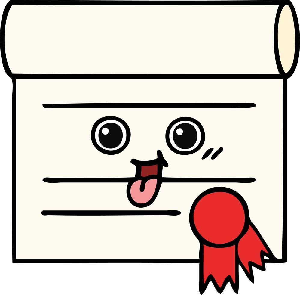 cute cartoon certificate vector