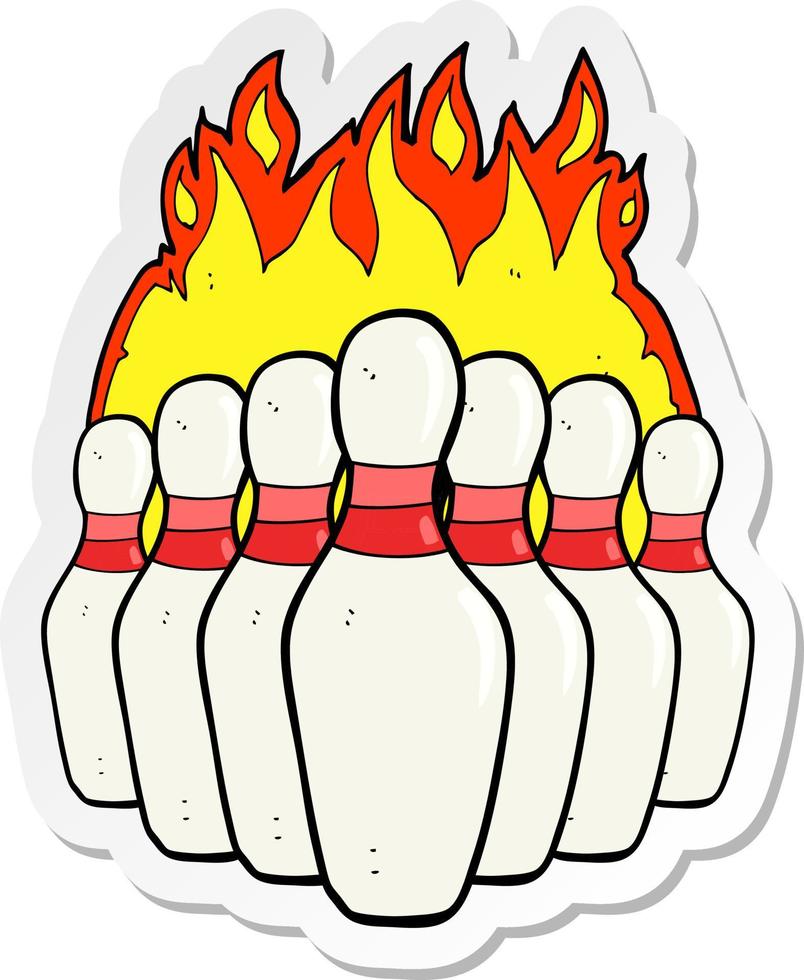 sticker of a cartoon flaming skittles vector