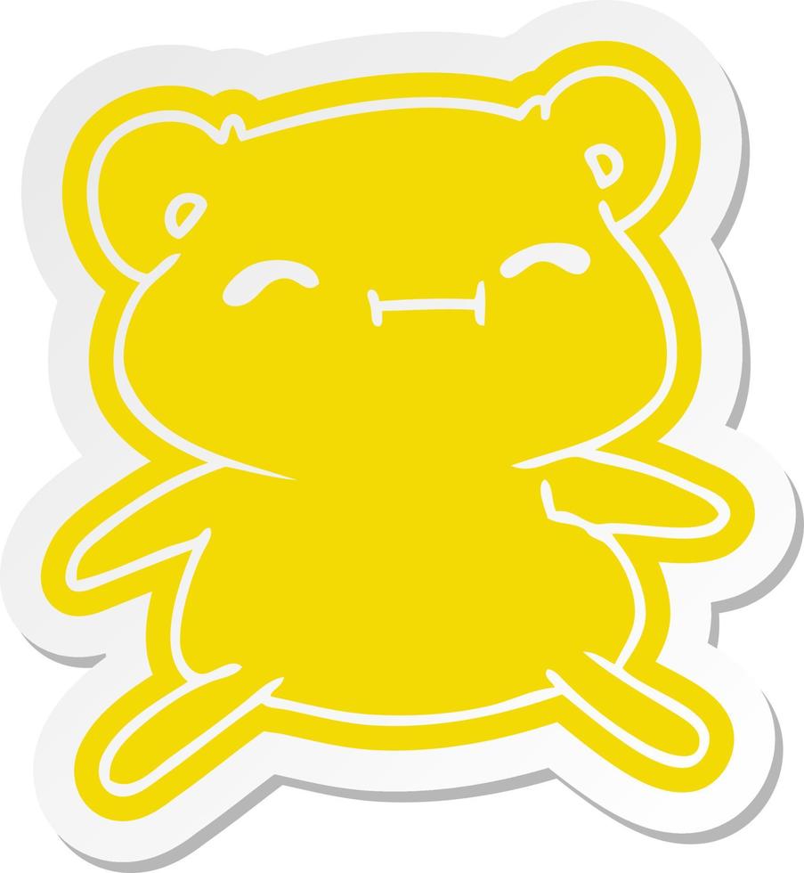 cartoon sticker kawaii cute teddy bear vector