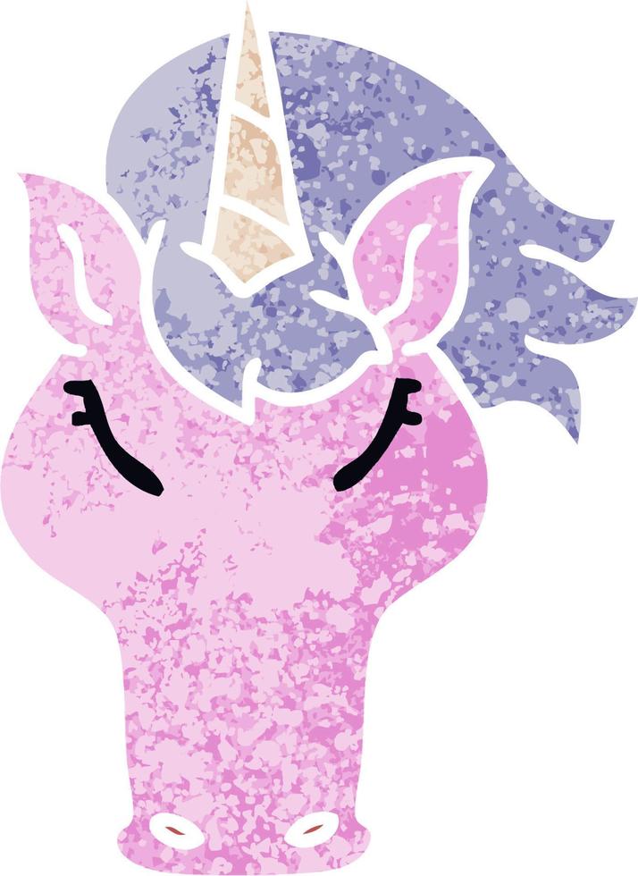 quirky retro illustration style cartoon unicorn vector