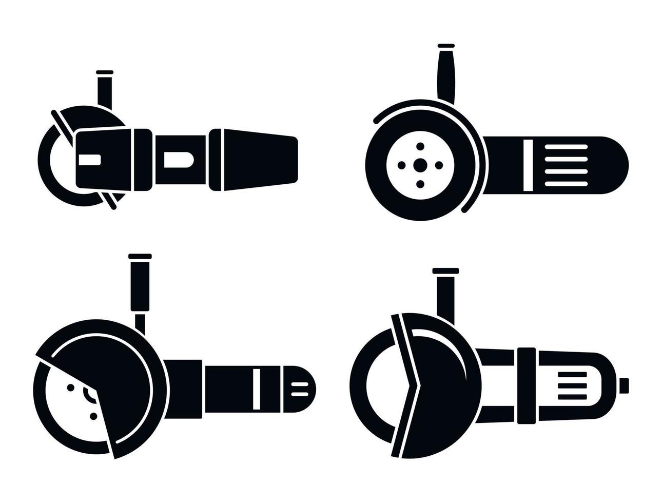 Angle grinder tool icon set, simple style vector