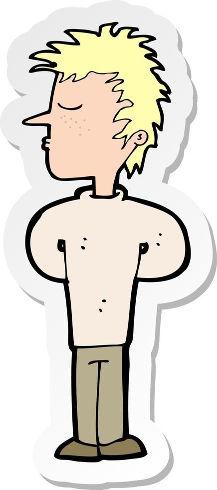 sticker of a cartoon man ignoring vector