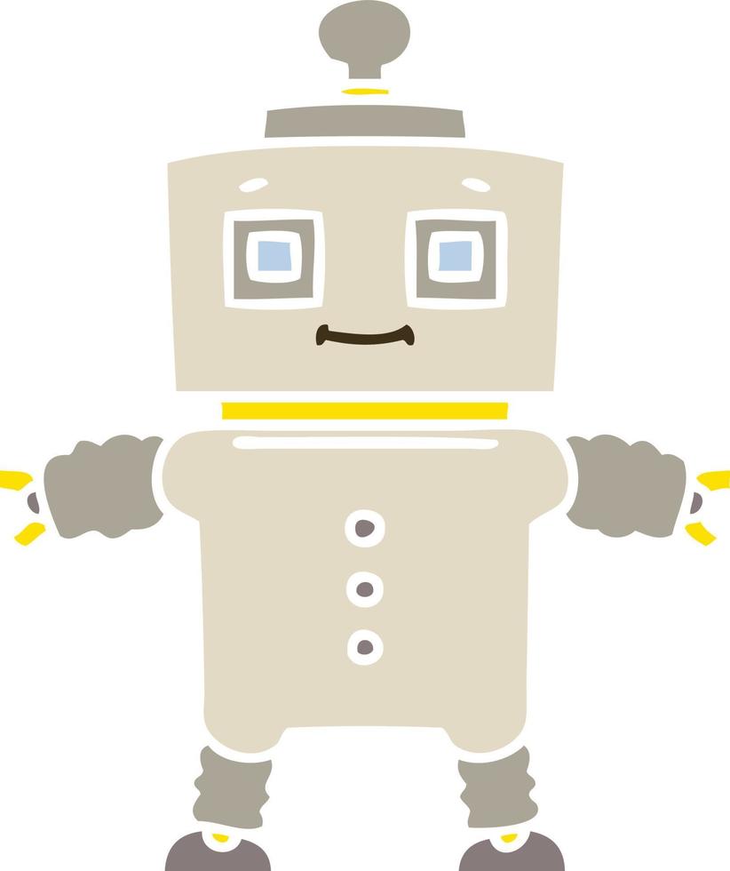 quirky hand drawn cartoon robot vector