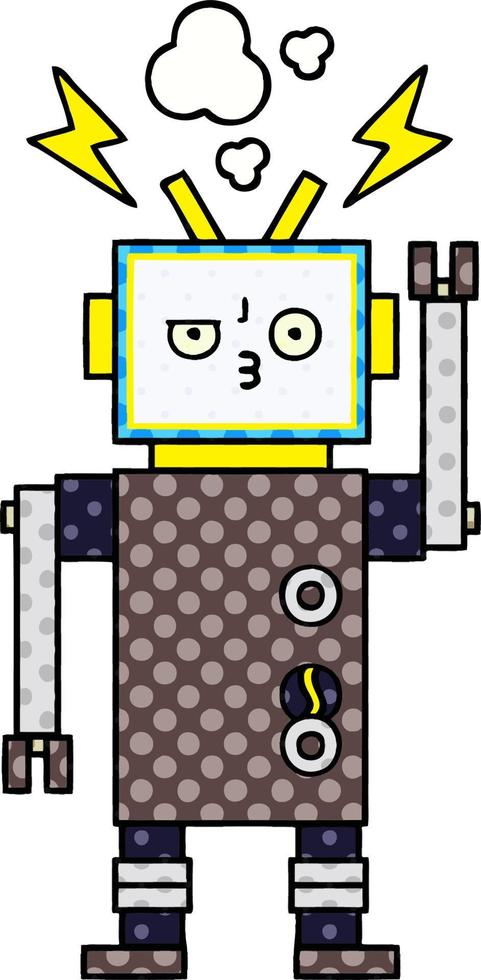 comic book style cartoon robot vector