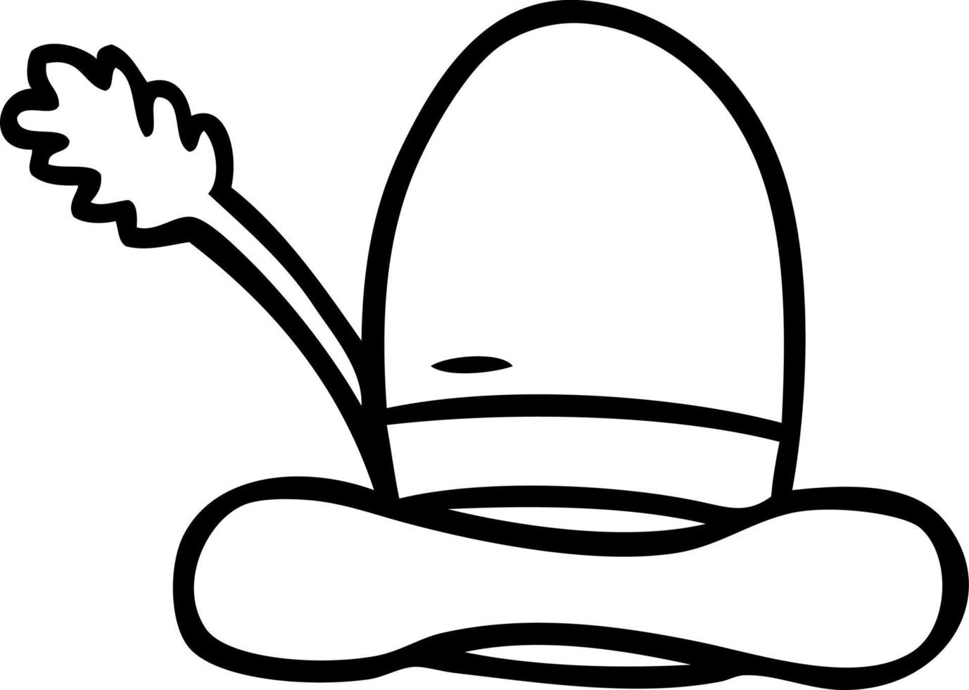 line drawing doodle of a farmers hat vector