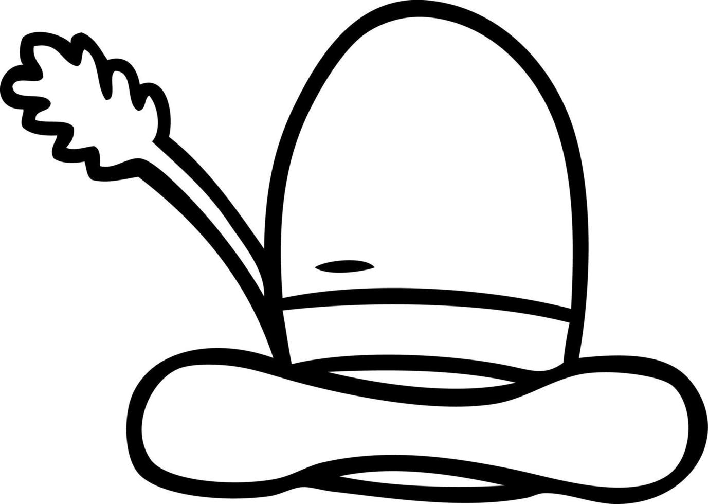 line drawing doodle of a farmers hat vector