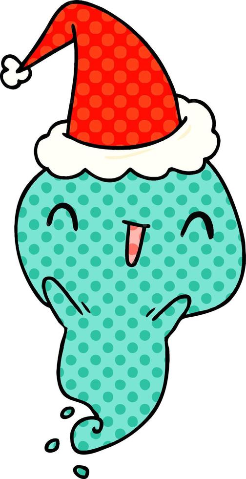 christmas cartoon of kawaii ghost vector