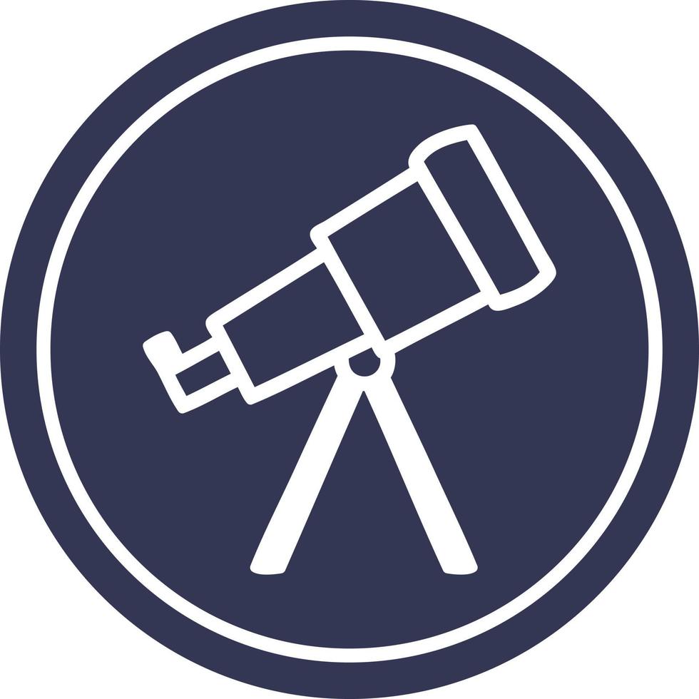 astronomy telescope circular icon vector