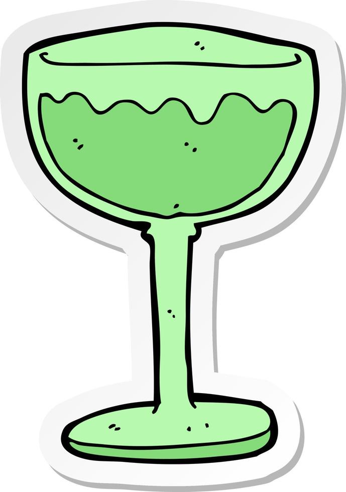 sticker of a cartoon cocktail vector