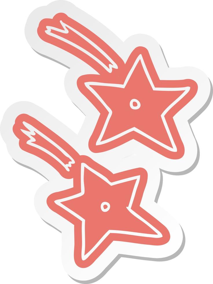 pegatina de dibujos animados de estrellas ninja arrojadizas vector