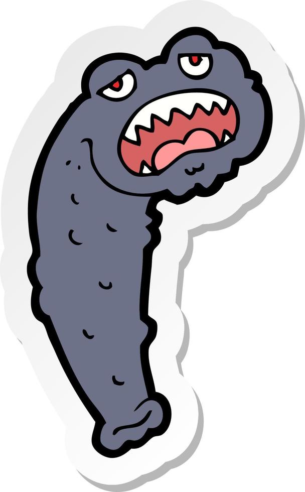 sticker of a cartoon leech vector