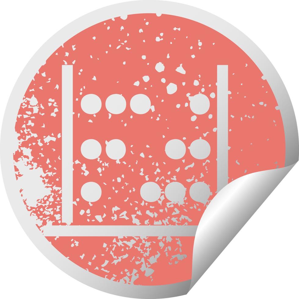 distressed circular peeling sticker symbol maths abacus vector