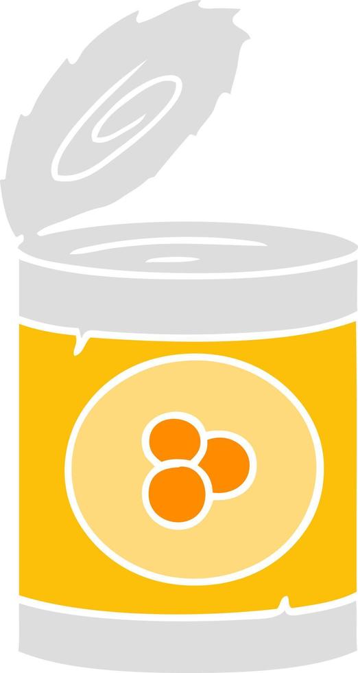 cartoon doodle of a can of peaches vector
