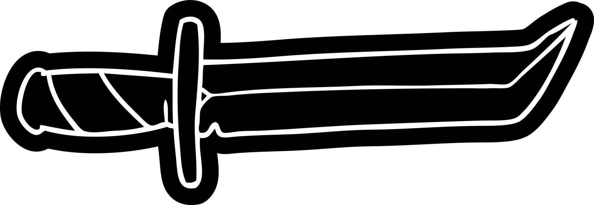 cartoon icon drawing of a short dagger vector