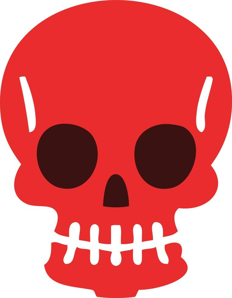 quirky hand drawn cartoon skull vector