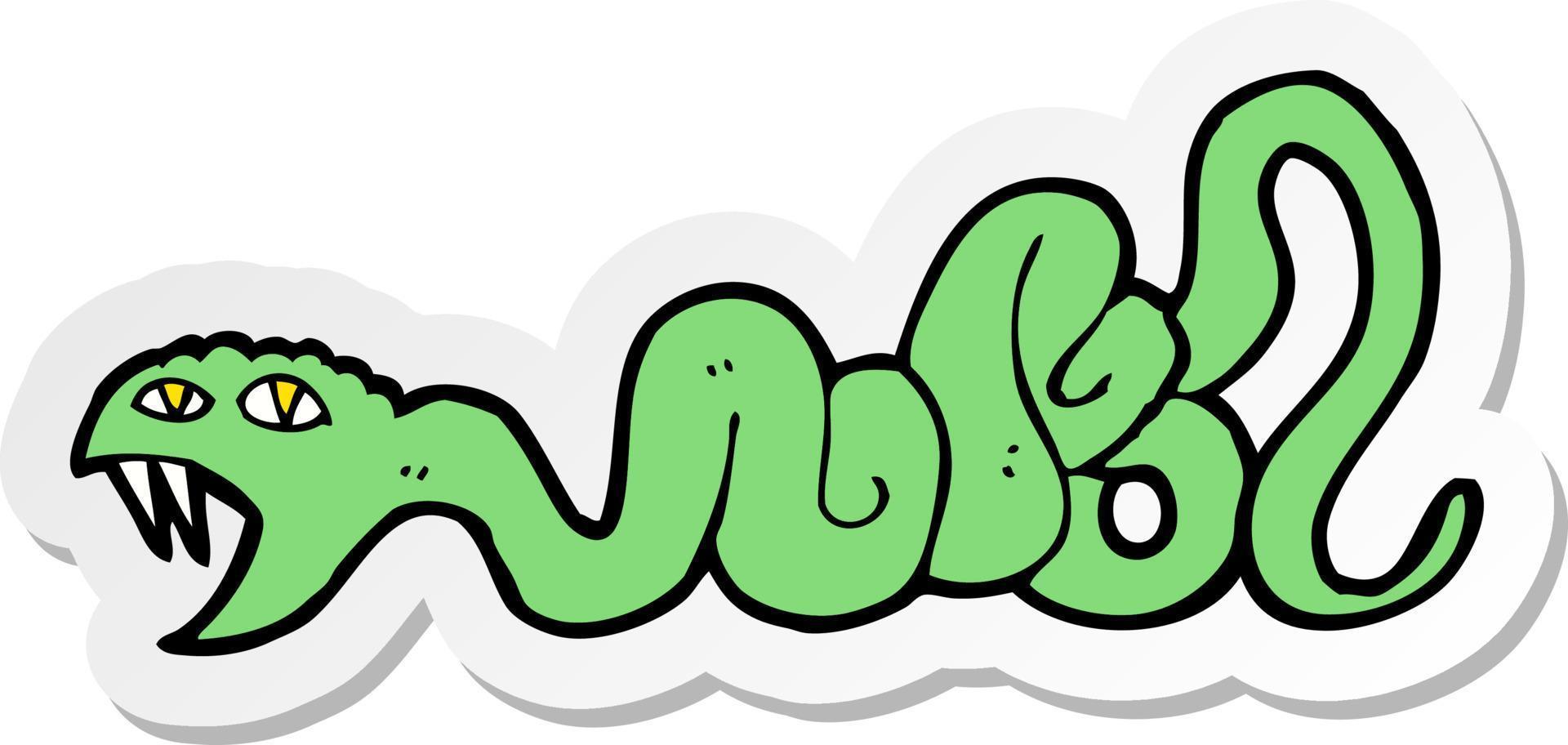 sticker of a cartoon snake vector