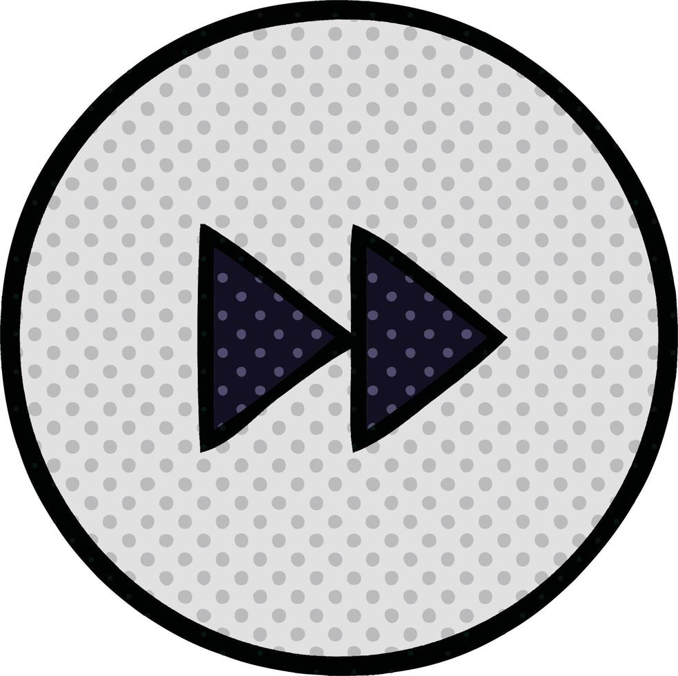 comic book style cartoon fast forward button vector