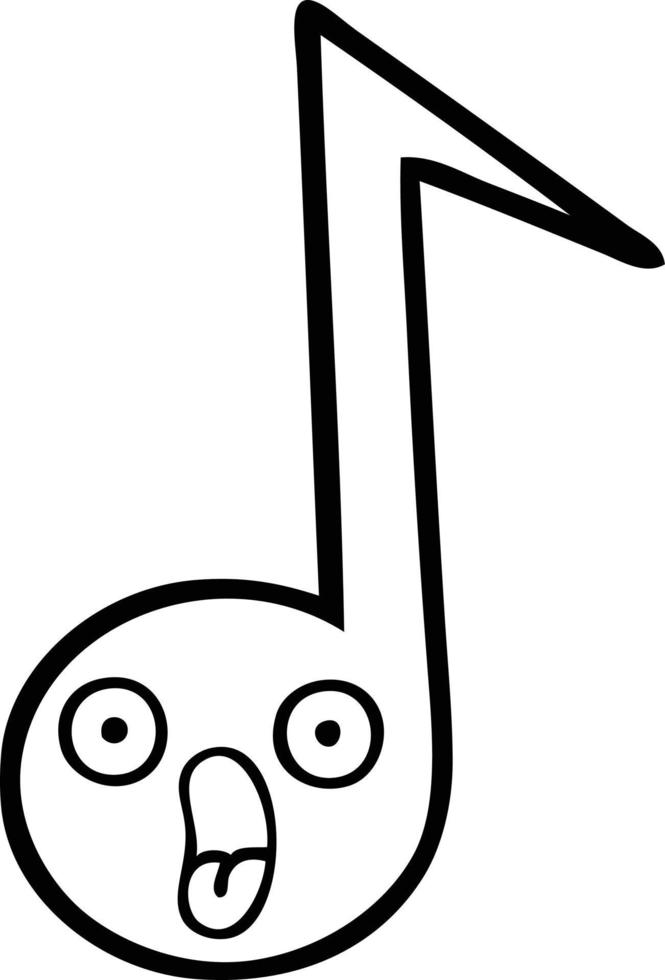 line drawing cartoon musical note vector