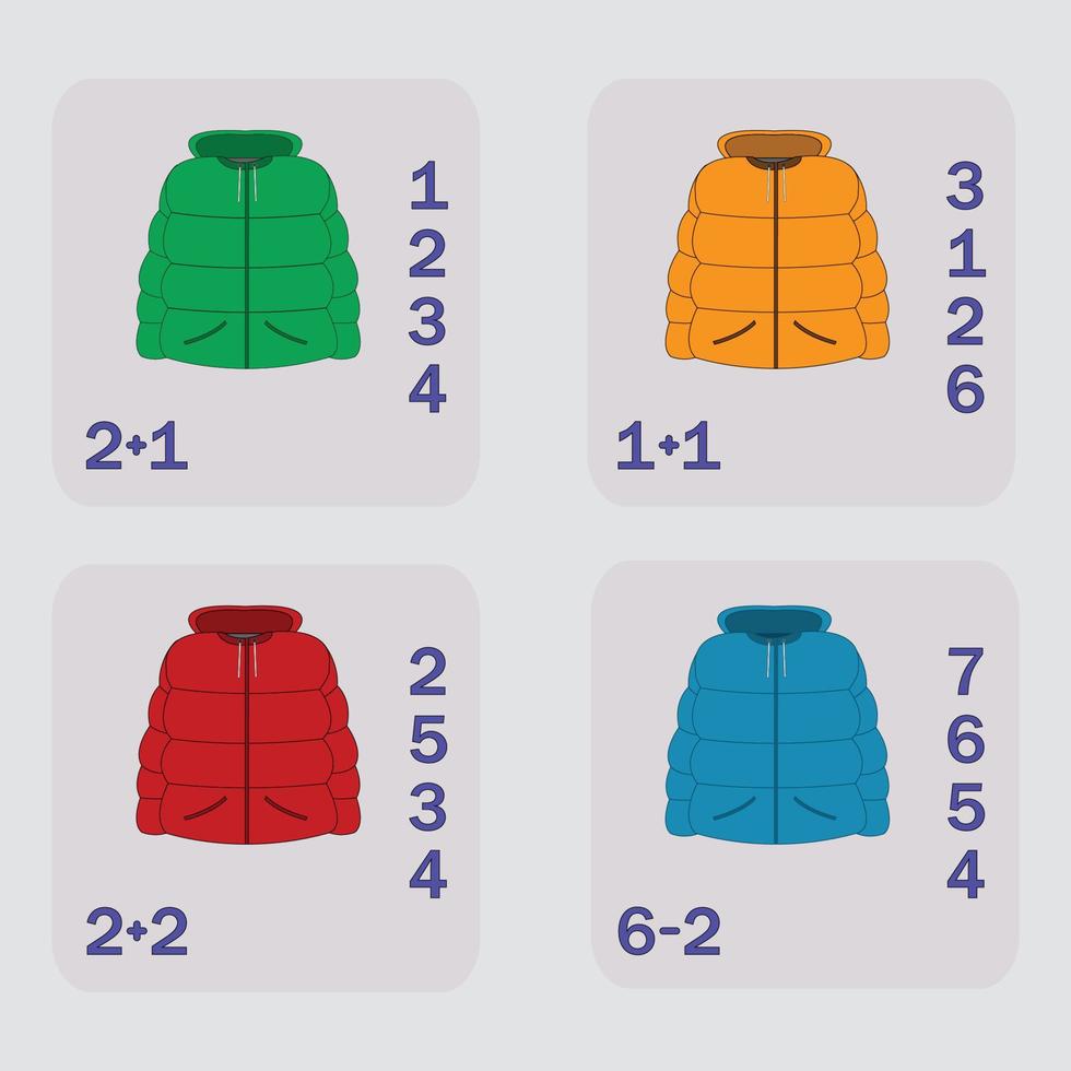 worksheet vector design, task to calculate the answer and connect to the correct number. Logic game for children.