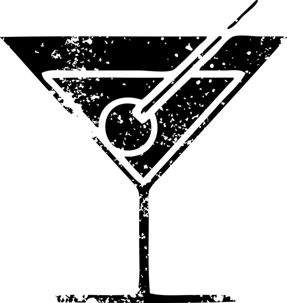 distressed symbol fancy cocktail vector