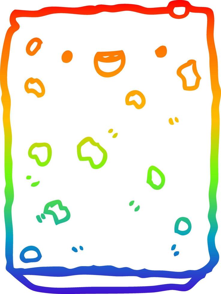 rainbow gradient line drawing cartoon biscuit vector