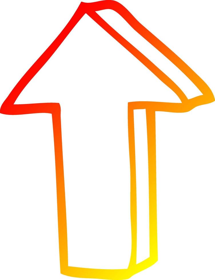 warm gradient line drawing cartoon arrow vector