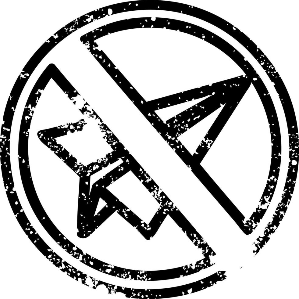 paper plane ban distressed icon vector