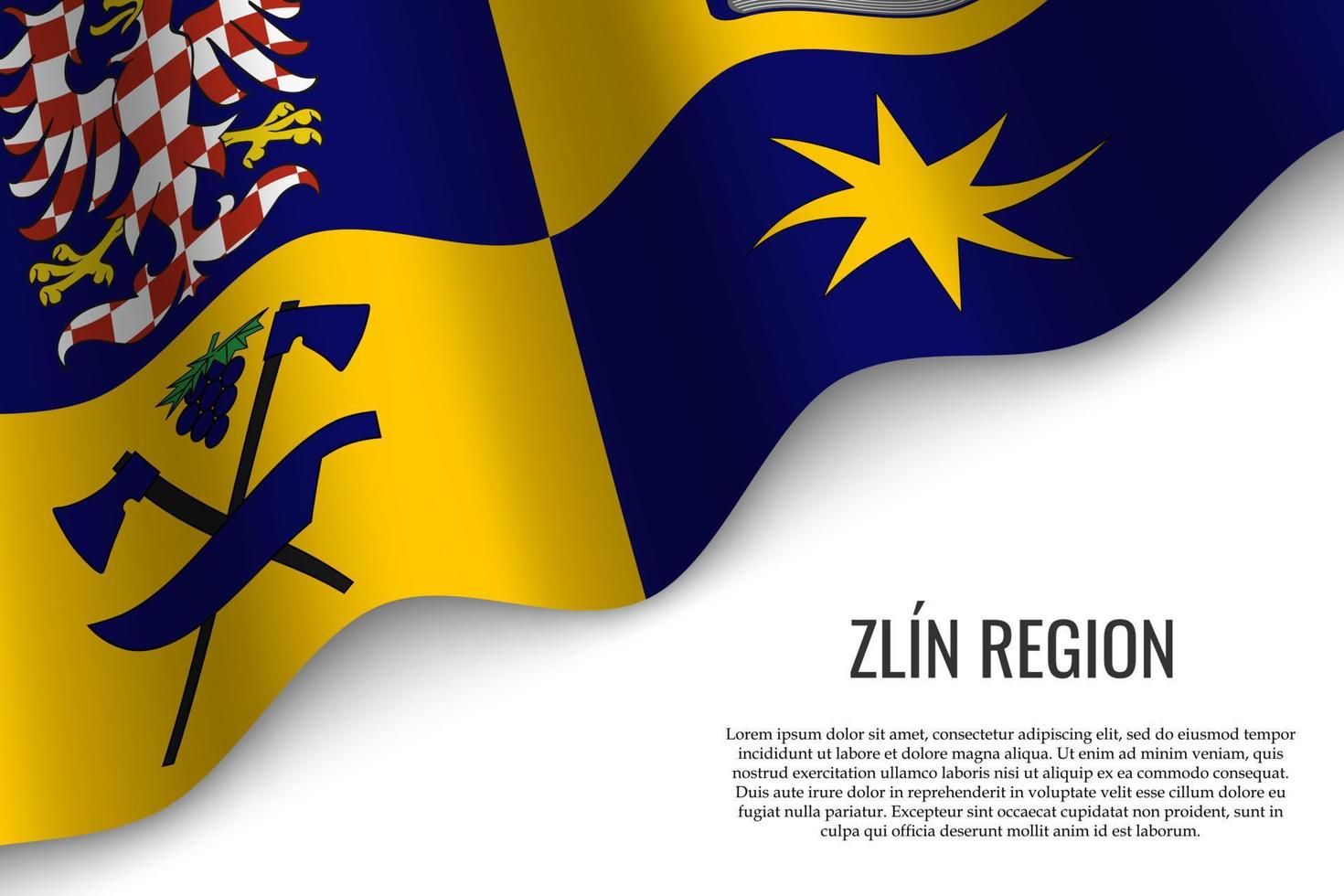 bandera ondeante de la región república checa vector
