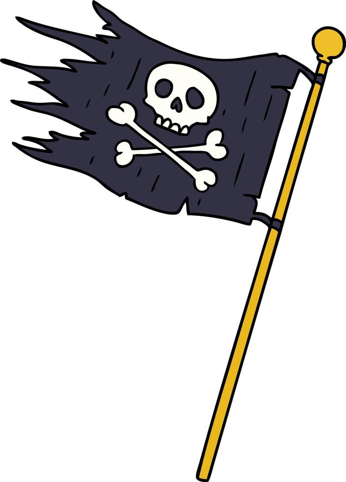 cartoon doodle of a pirates flag vector