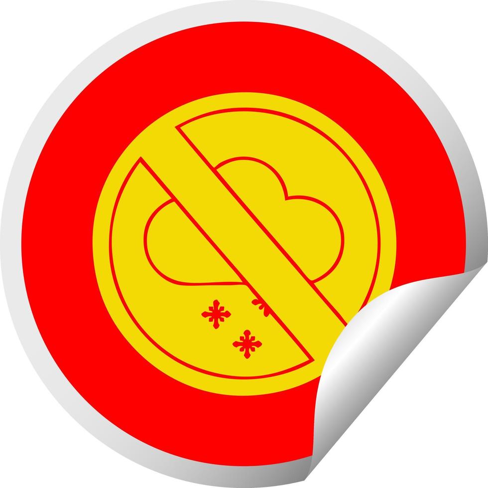 circular peeling sticker cartoon no snow allowed sign vector