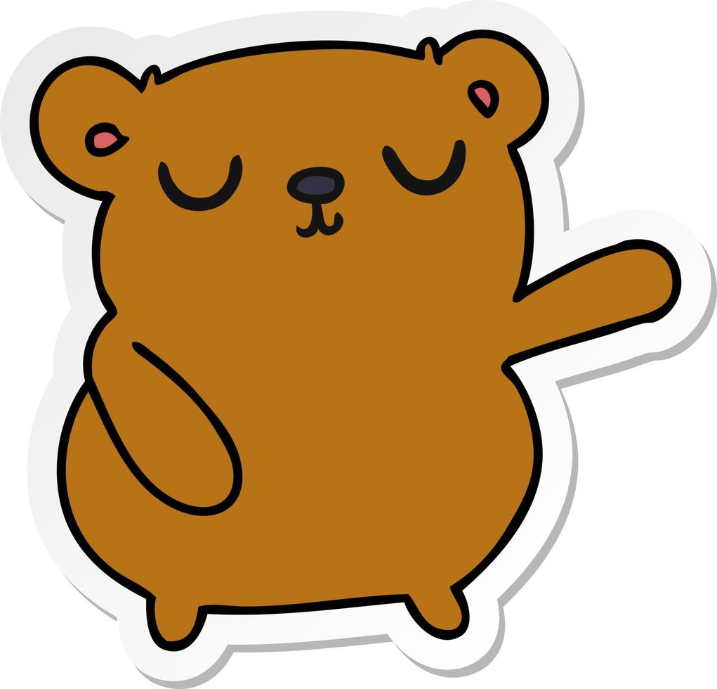sticker cartoon of a cute bear vector