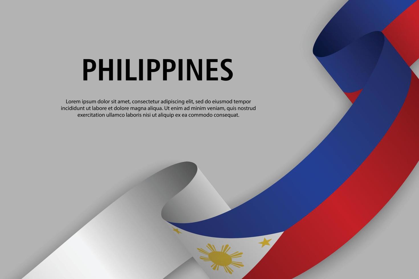 Waving ribbon with Flag , vector illustration