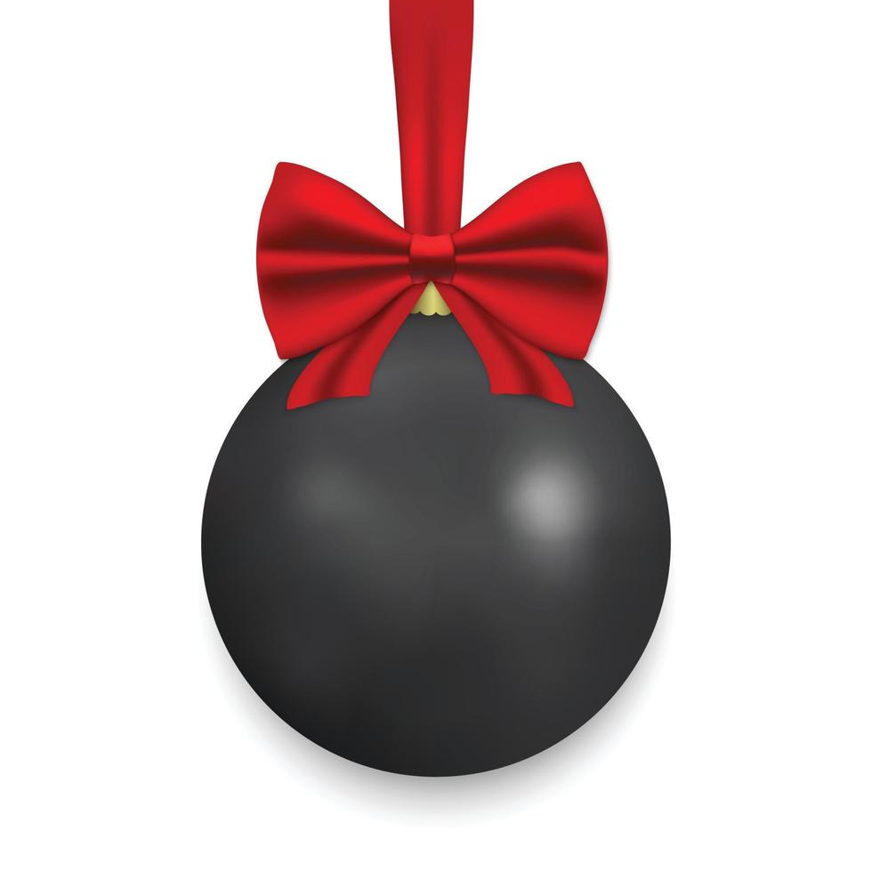 bola de navidad con cinta y lazo vector