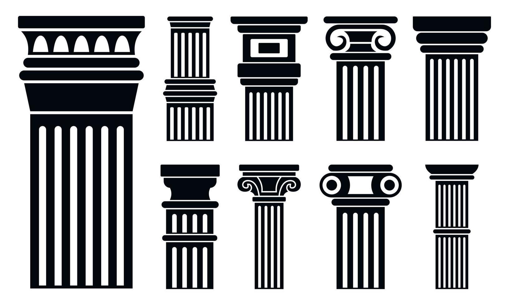 Column icon set, simple style vector