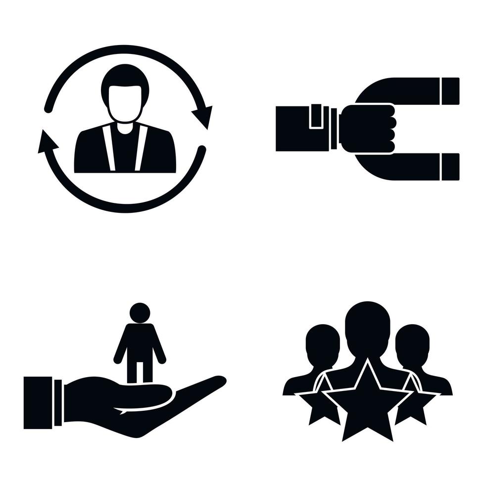 Customer retention marketing icon set, simple style vector