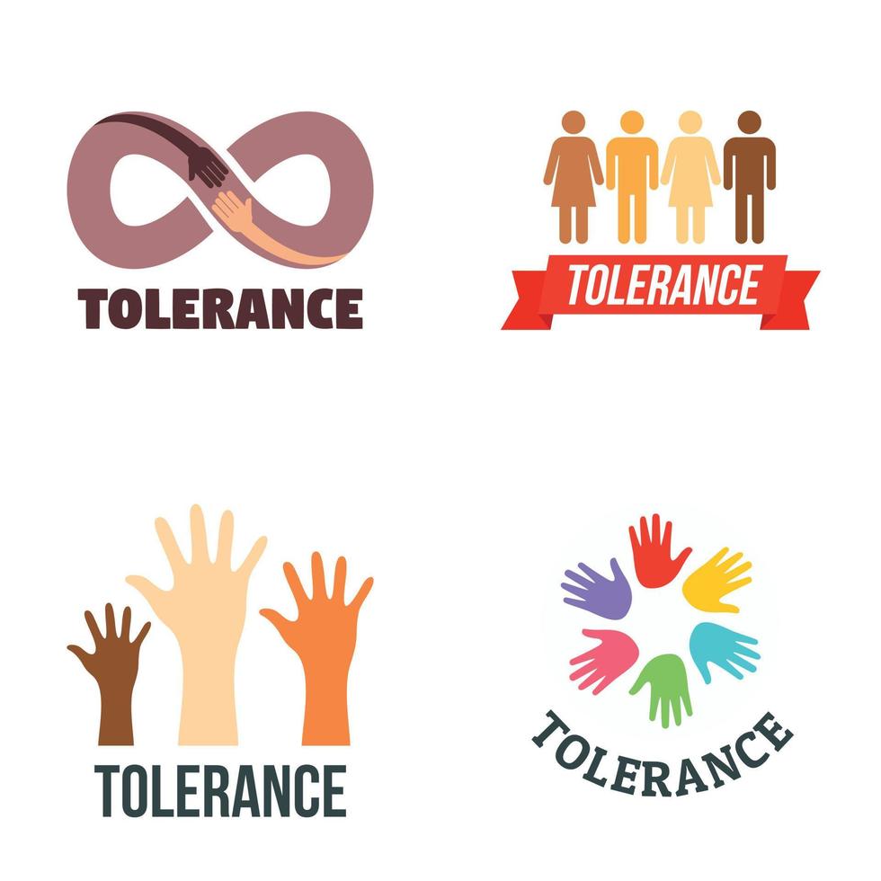 Tolerance logo set, flat style vector