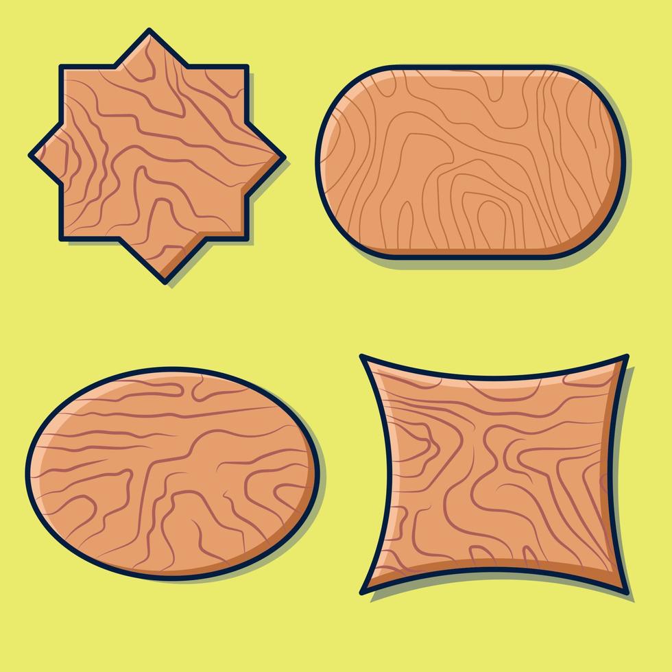 colección de placas de madera con diferentes formas ilustración vectorial vector