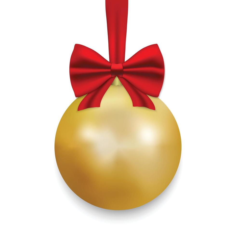 Christmas ball with ribbon and a bow vector