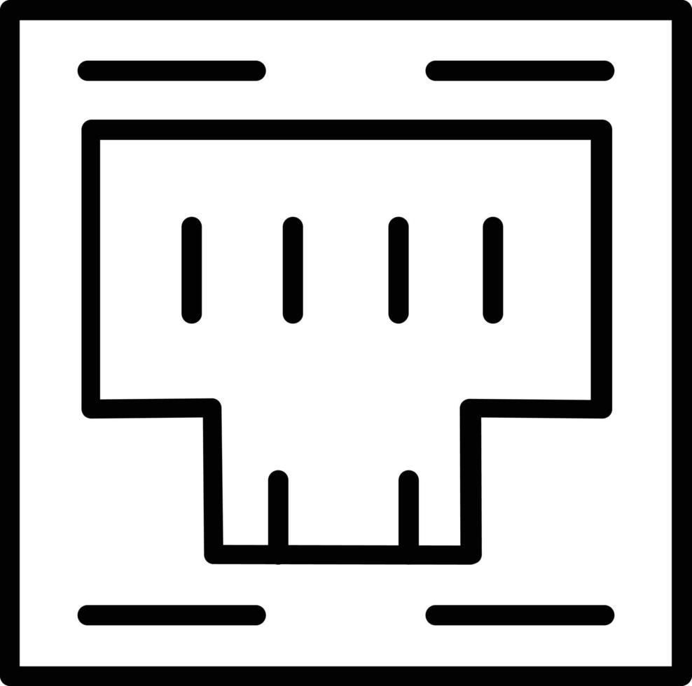 icono de línea rj45 vector