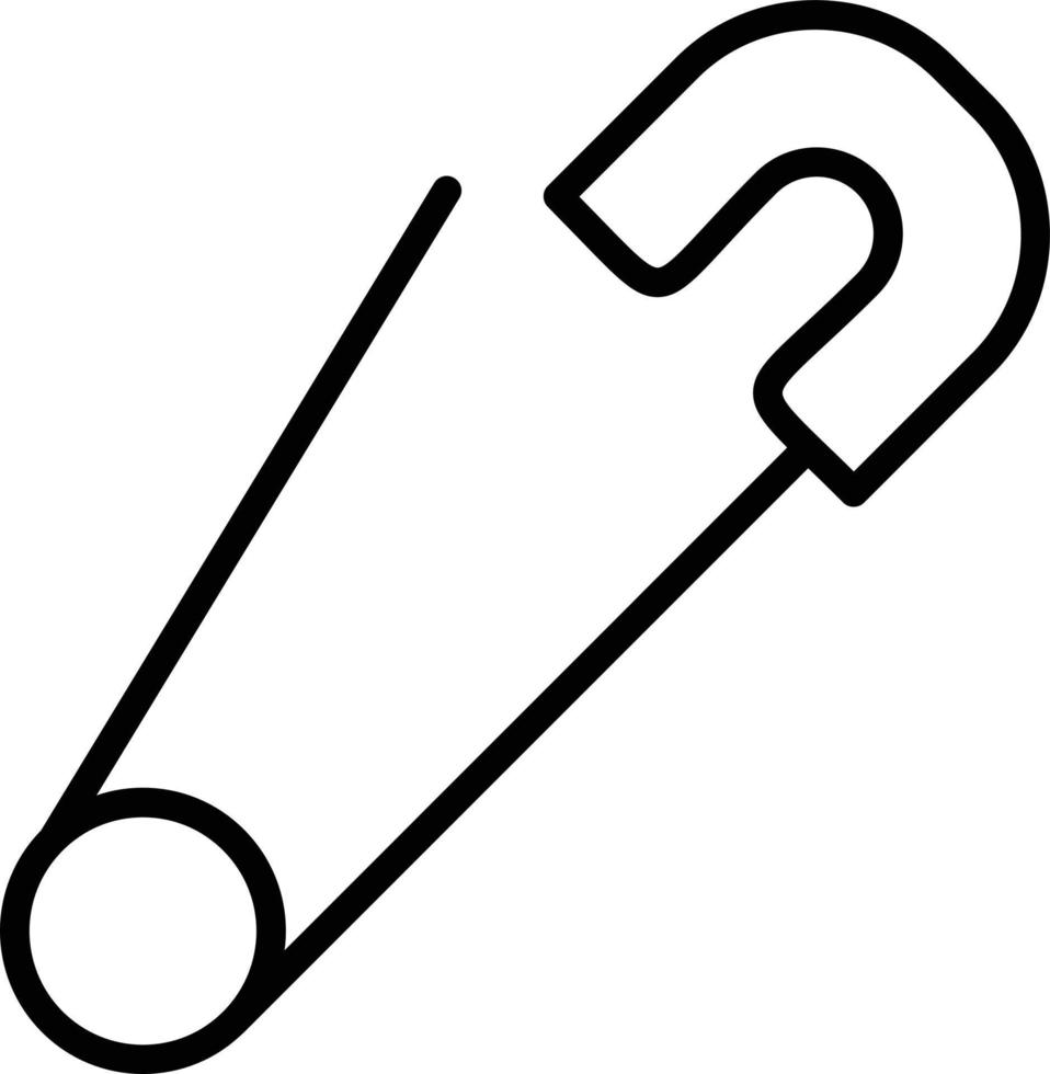 Safety Pin Line Icon Design vector