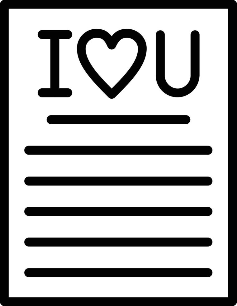 I Love You Vector Line Icon