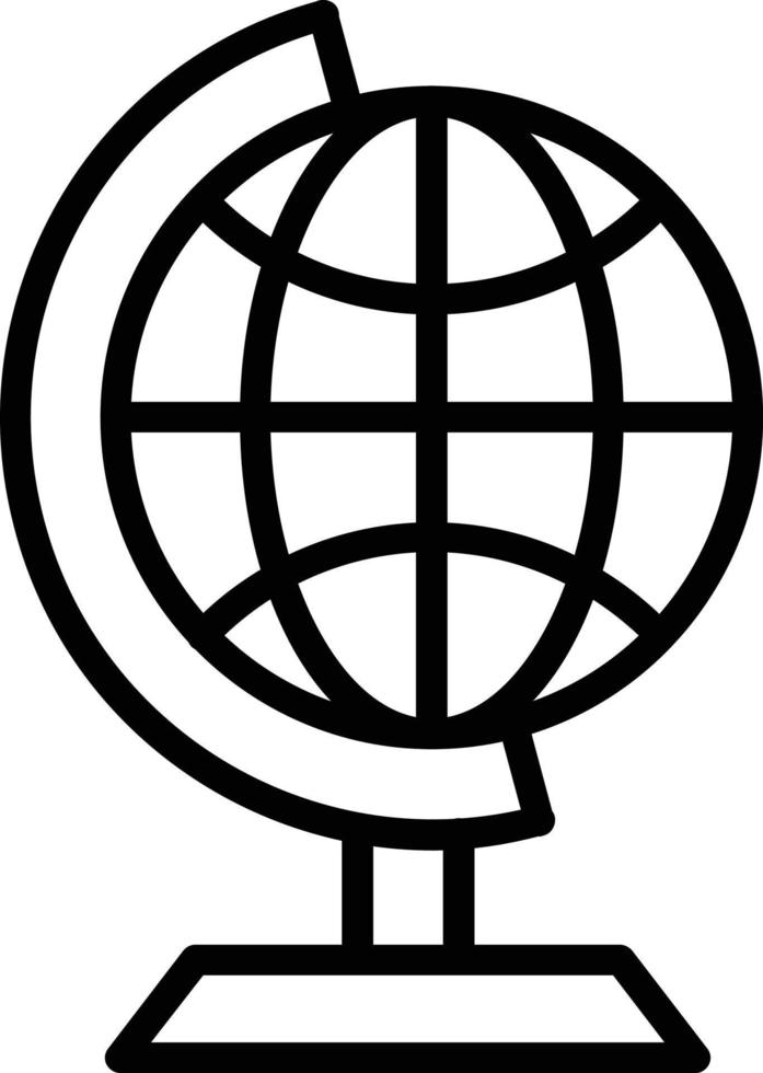 Earth Globe Vector Line Icon