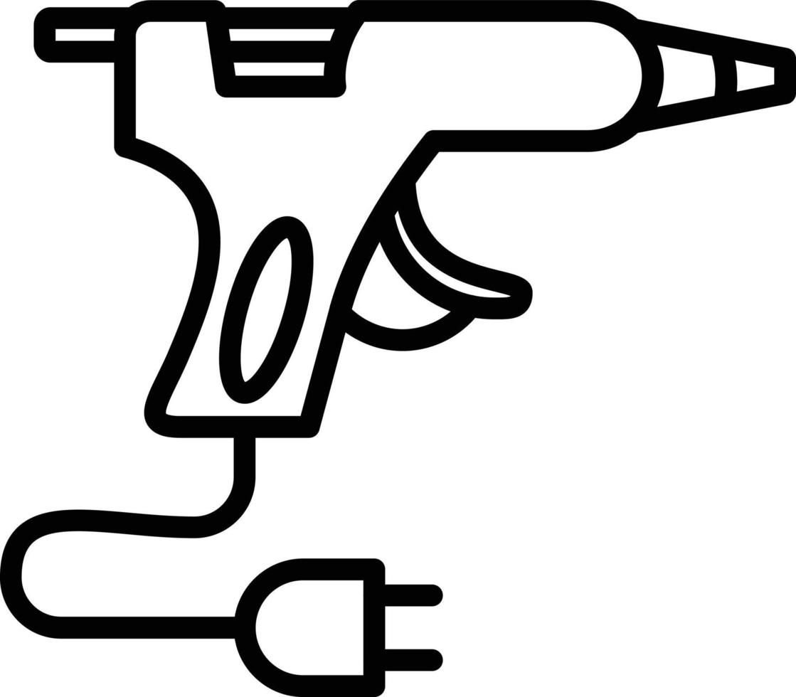 diseño de icono de línea de pistola de pegamento vector