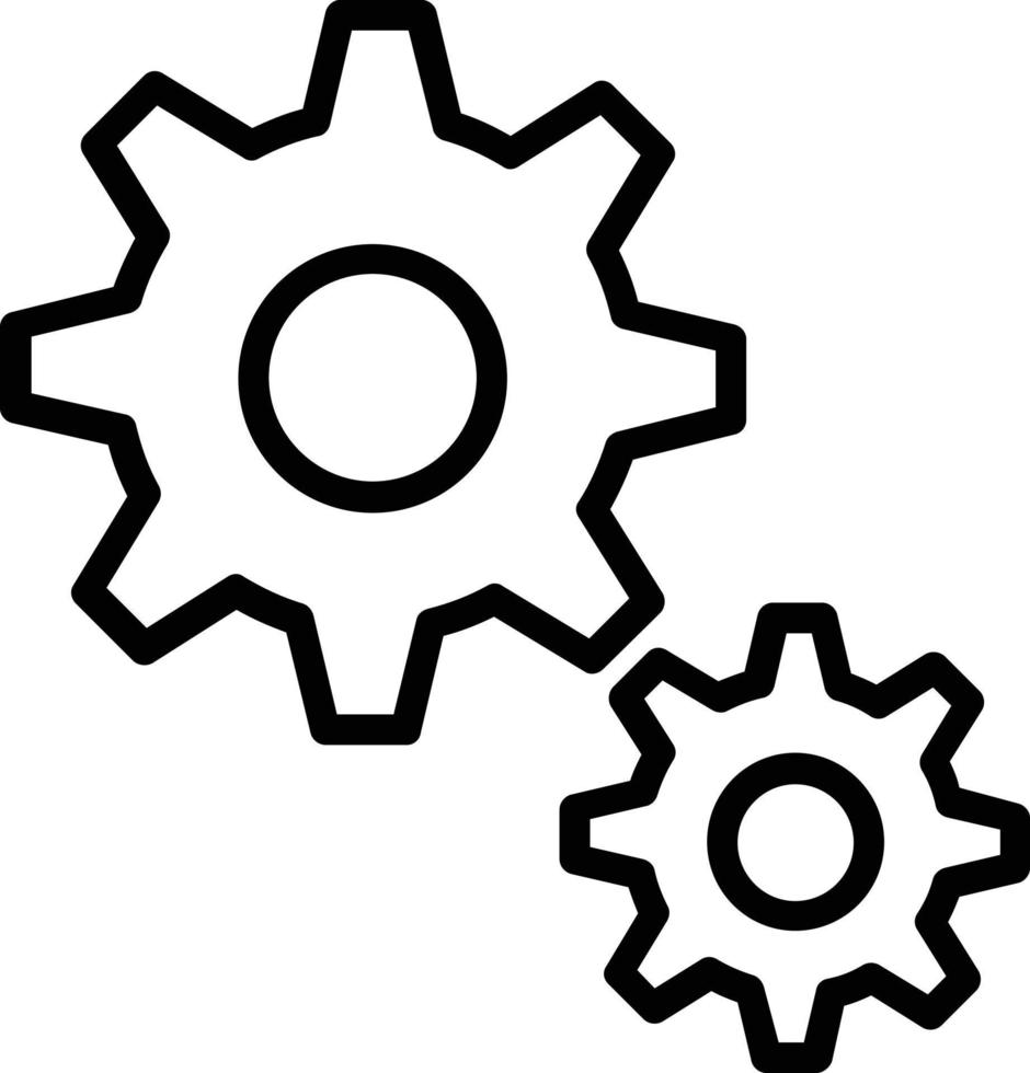 Gears Vector Line Icon