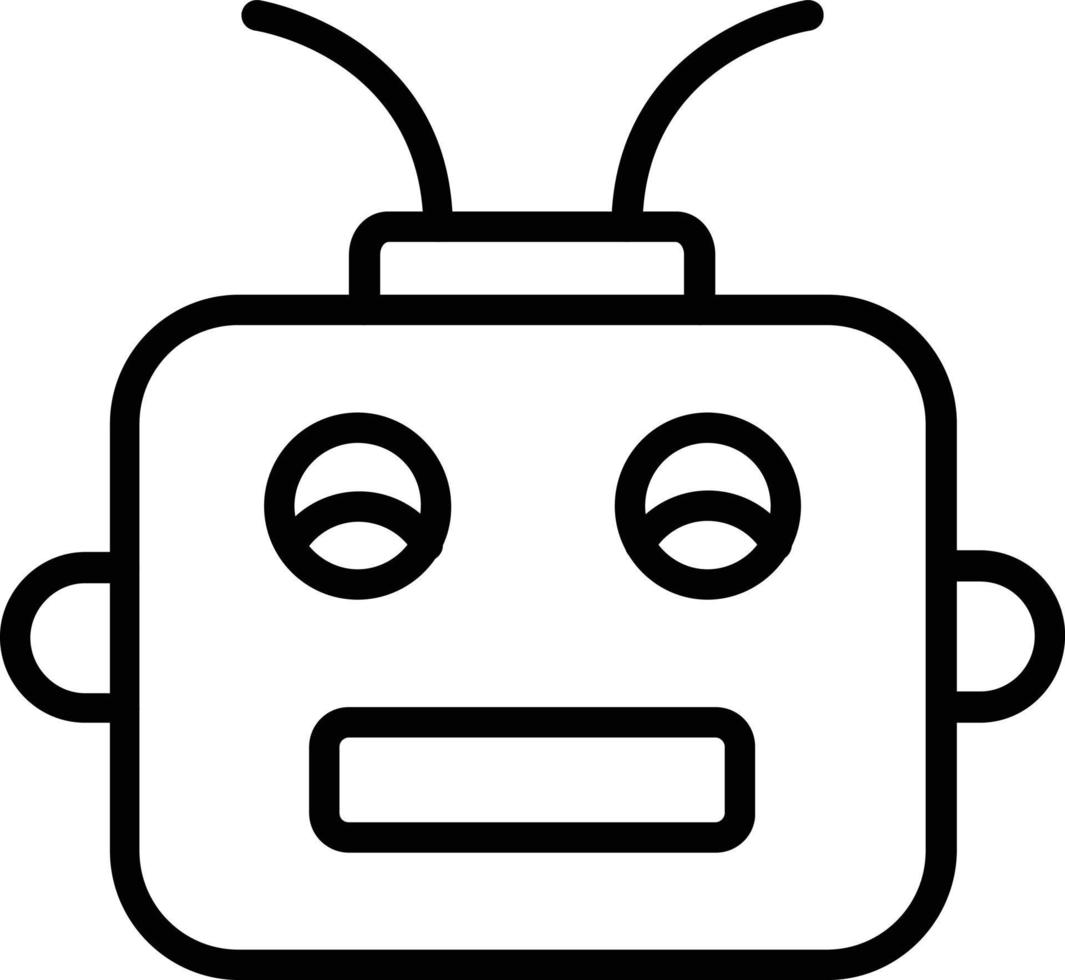 icono de línea de vector de robot