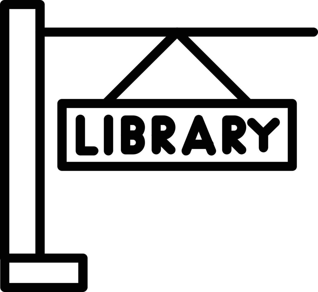 icono de línea de vector de biblioteca